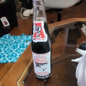 Collectible Crimson Tide Paul 'Bear' Bryant Glass Coca-Cola Bottle